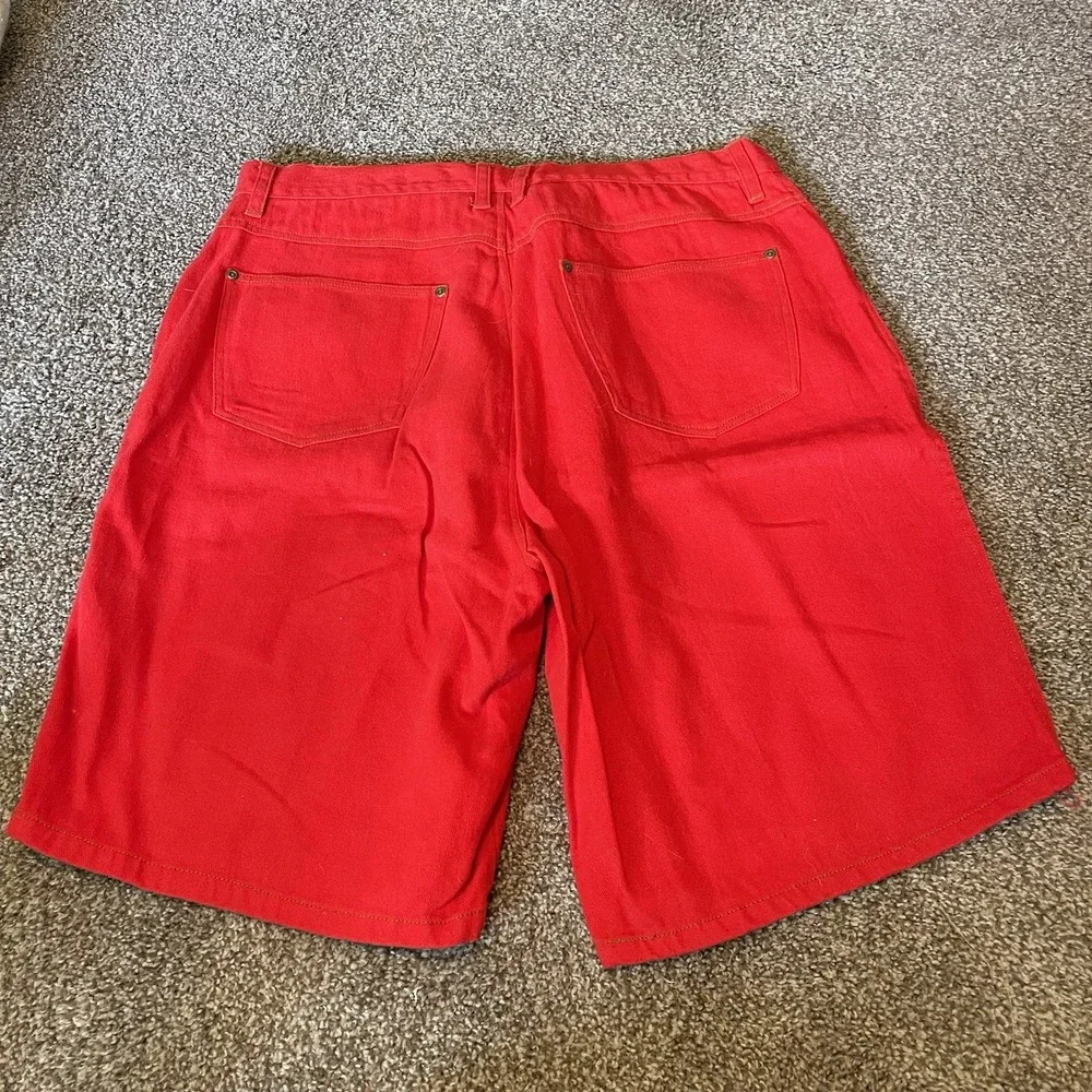 vintage 90s MICKEY MOUSE RED DENIM SHORTS 40
